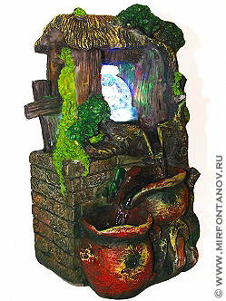 Настольный декоративный фонтан Соломенный домик