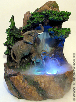 Настольный фонтан Слоны у водопада